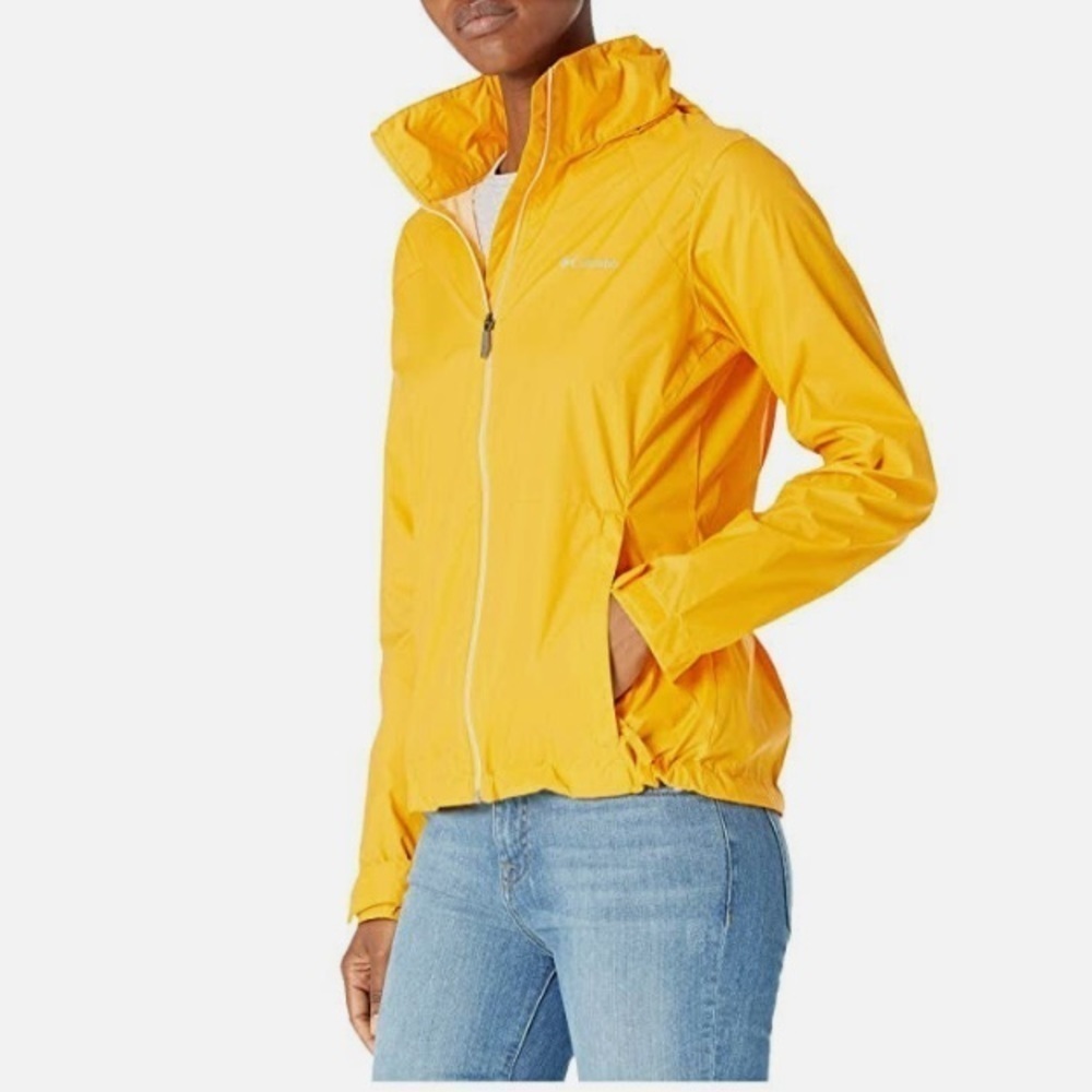 COLUMBIA SWITCHBACK III RAIN WIND WATERPROOF HOOD JACKET SIZE XL YELLOW NWT - Picture 6 of 12
